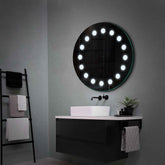 Specchio LED Rotondo | Controllo tramite interruttore a muro | Luce bianca fredda - Reyze Serie Salono Modello 6